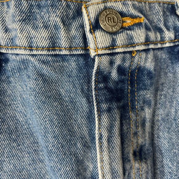 Vintage Polo Ralph Lauren Denim Skirt Knee Skirt Back Slit 90’s Mom Size 6 - Picture 5 of 9